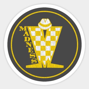 Madness Vintage Plastisol Texture Checkerboard Gold & White Sticker